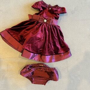 Elegant Burgundy Infant Dress